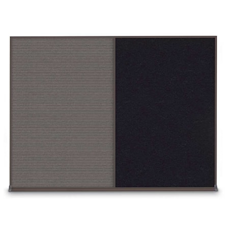 United Visual Products Triple Door Radius Corkboard, 72"X36", B UV8005-BLACK-AMETHY